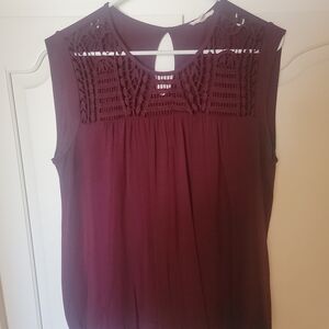 Elegant Burgundy Sleeveless Top